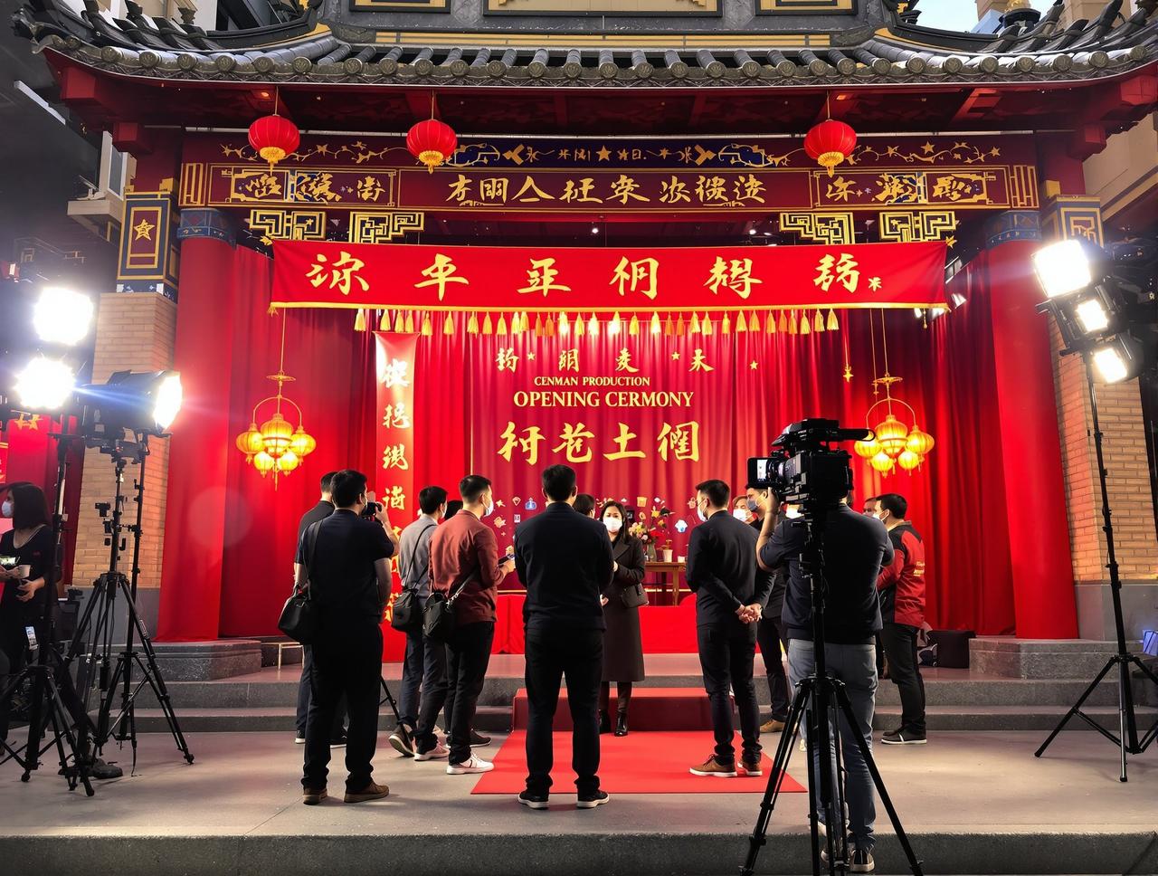 某剧组开机仪式现场照片